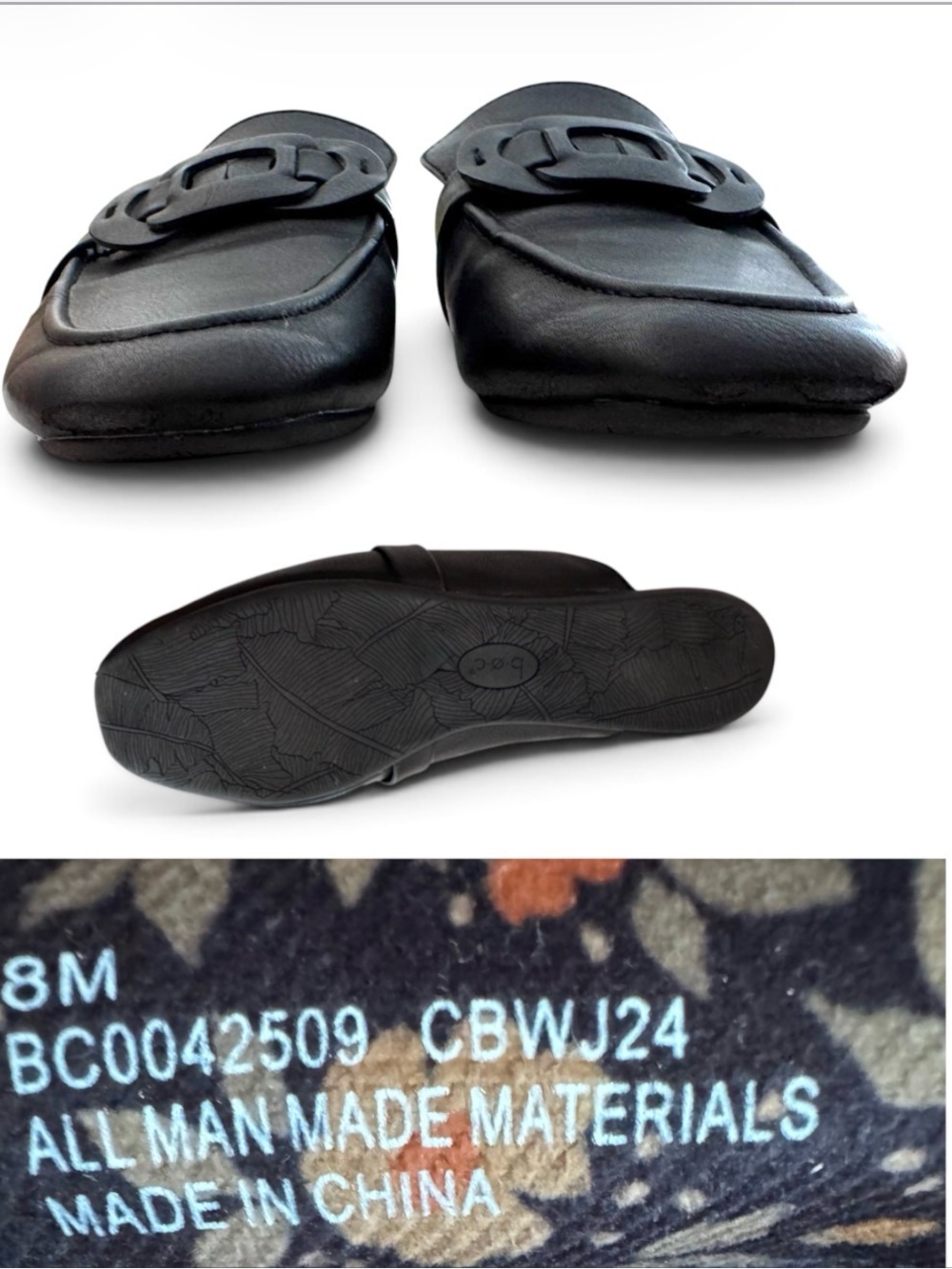 b.o.c. Pima Black Mule Slides Size 8 - Picture 9 of 10